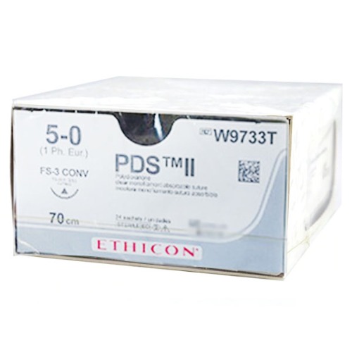 오픈메디칼에치콘 PDSII 봉합사 W9733T (5/0) 16mm Cut 3/8 70cm 24개