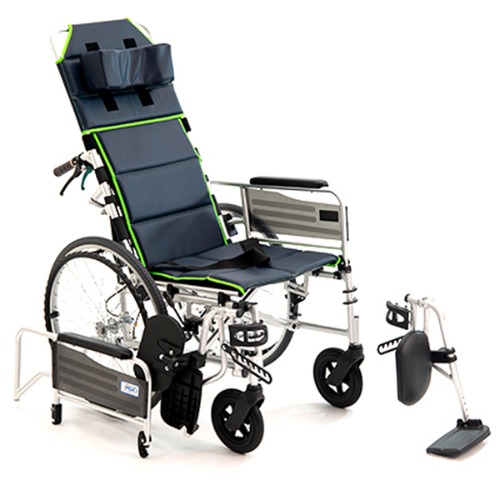 오픈메디칼미키메디칼 의료용 침대형 알루미늄 휠체어 MSL-T(24) 22.3kg 리클라이닝
