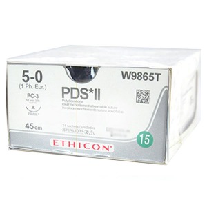 오픈메디칼에치콘 PDSII 봉합사 W9865T (5/0) 16mm Cut 3/8 45cm 24개
