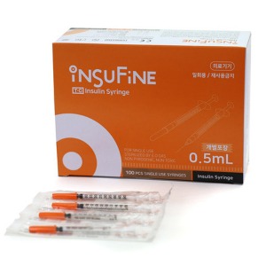 오픈메디칼태창 인슈파인 인슐린 주사기 0.5cc 30g 8mm 100개 멸균처리 혈당관리