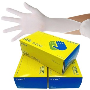 오픈메디칼(한정특가) 아베오(aveo) 진료용 비멸균 라텍스글러브 100매 - 의료용 라텍스장갑